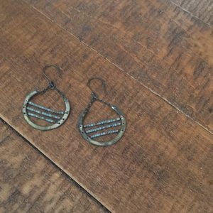 Hoop and bead row earrings